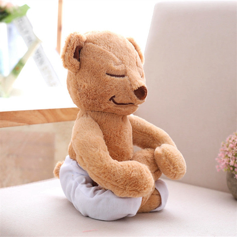 40Cm Creative Yoga Bear Plush Toy Stuffed Cute Yoga Bear Doll Soft Comfort Baby Toys Christmas Gift for Kids Children Girlfriend