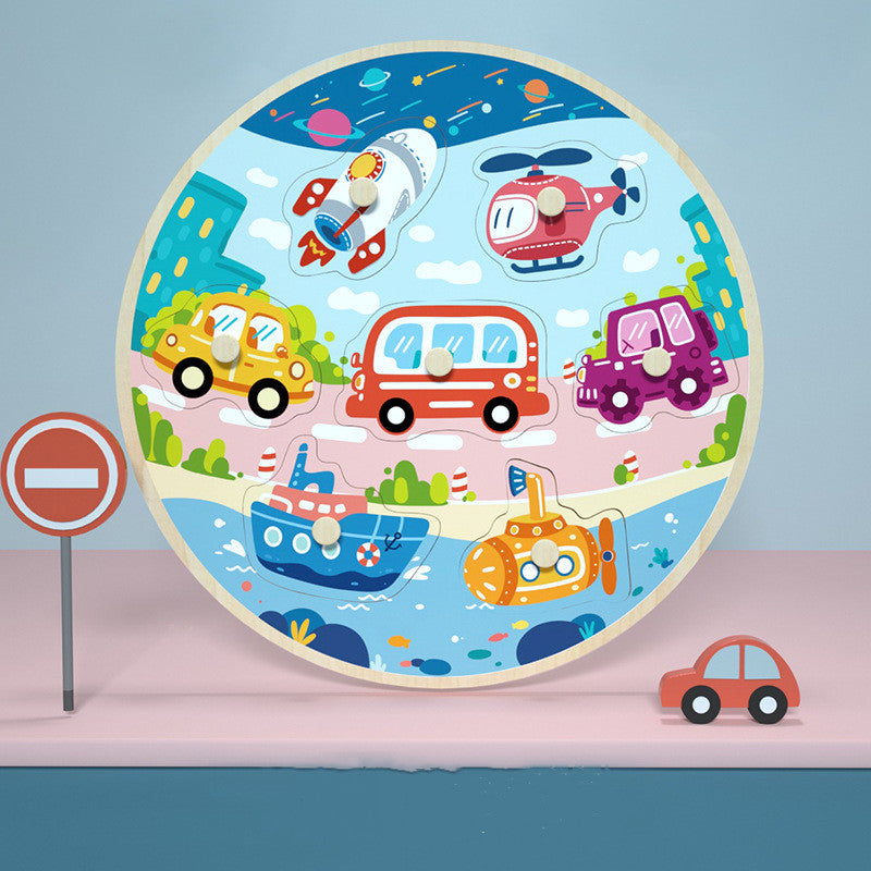 3D Puzzles Cartoon Animals Montessori Wooden Puzzles Hand Grab Boards Tangram Jigsaw Educational Toy