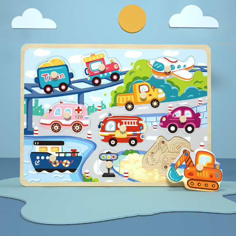 3D Puzzles Cartoon Animals Montessori Wooden Puzzles Hand Grab Boards Tangram Jigsaw Educational Toy