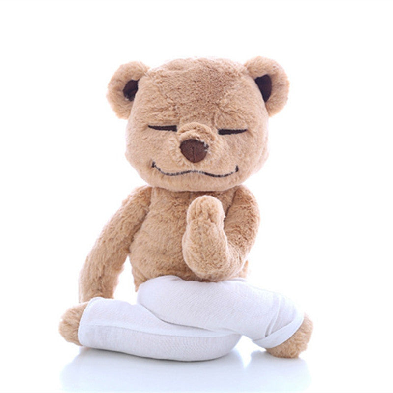 40Cm Creative Yoga Bear Plush Toy Stuffed Cute Yoga Bear Doll Soft Comfort Baby Toys Christmas Gift for Kids Children Girlfriend